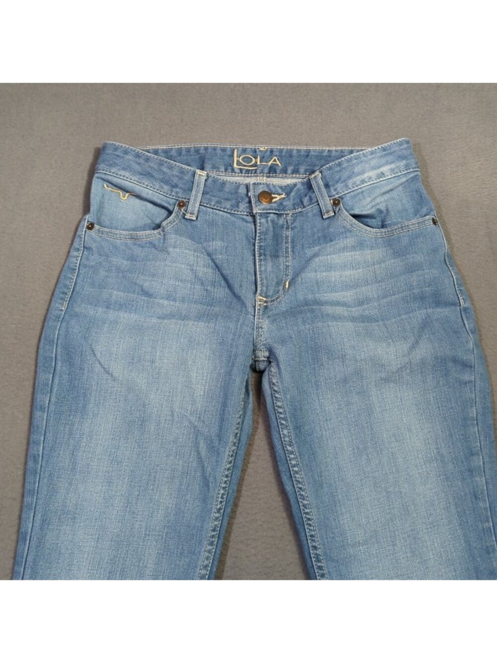 Kimes Ranch Jeans Women's 4x34 Fits 29x30 Blue Lola Trouser Flare Leg Raw Hem - Picture 5 of 13
